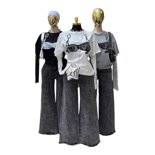 Playera Oversize “Encaje”🖤