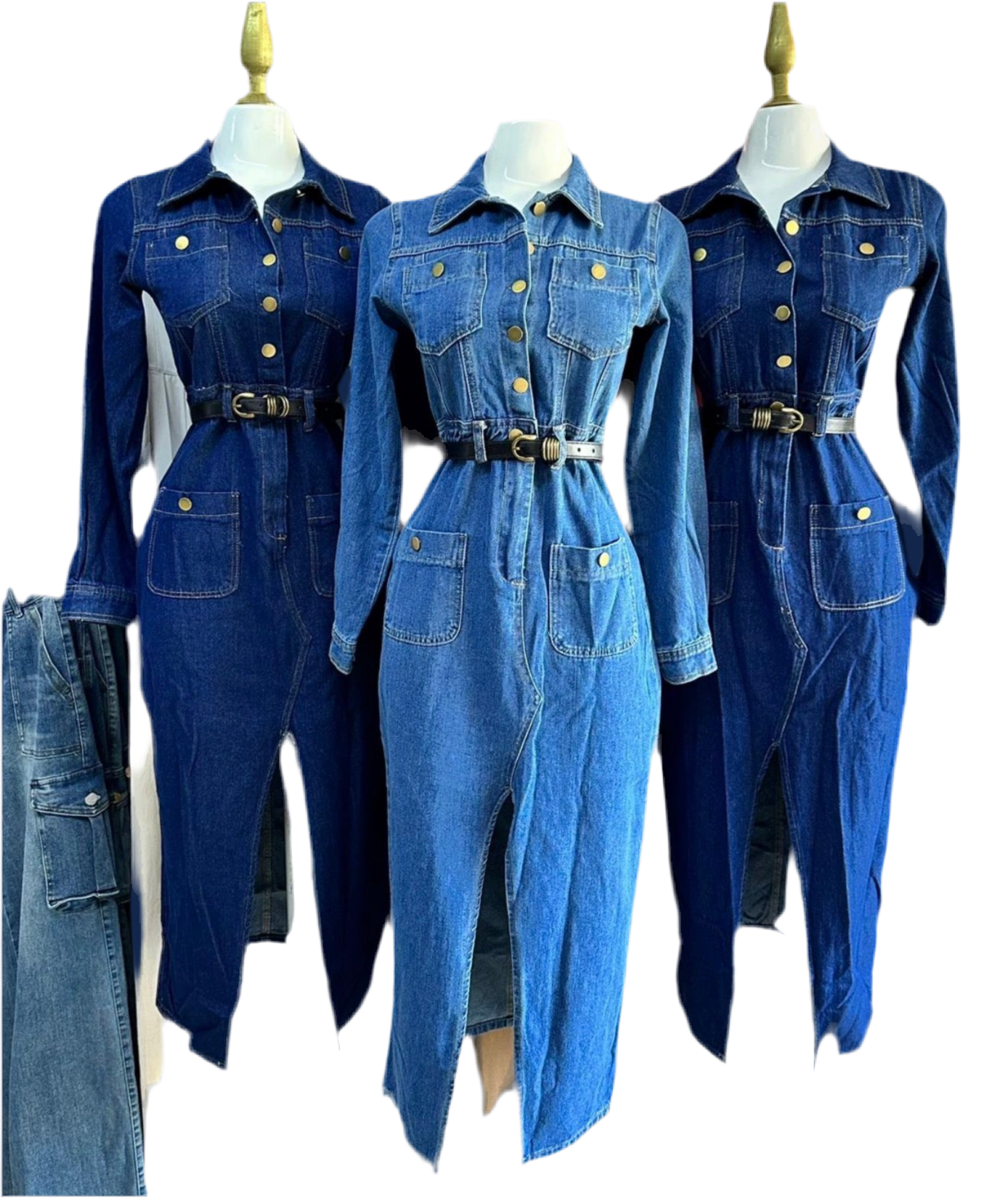 Vestido Denim Cinturón 🤠
