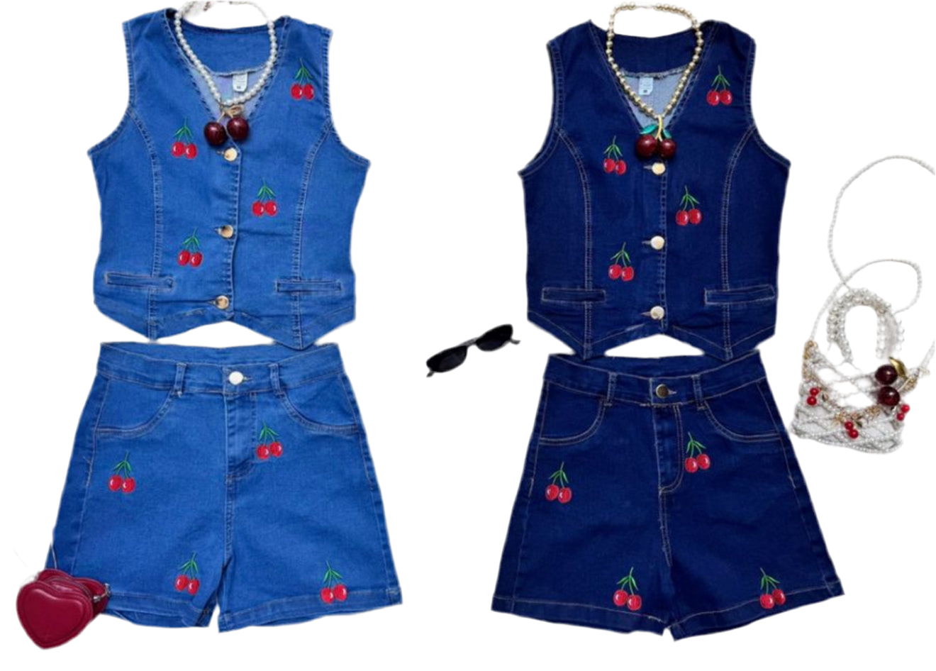 Set "Denim Cherry”🍒